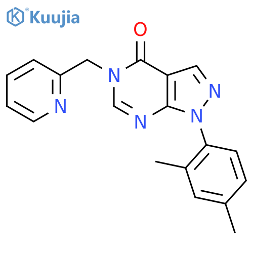 1-(2,4-dimethylphenyl)-5-(pyridin-2-yl)methyl-1H,4H,5H-pyrazolo3,4-dpyrimidin-4-one structure