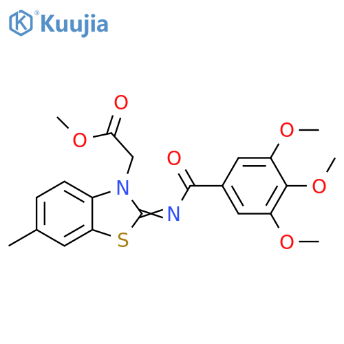 methyl 2-(2Z)-6-methyl-2-(3,4,5-trimethoxybenzoyl)imino-2,3-dihydro-1,3-benzothiazol-3-ylacetate structure