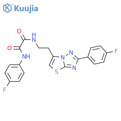 N'-(4-fluorophenyl)-N-{2-2-(4-fluorophenyl)-1,2,4triazolo3,2-b1,3thiazol-6-ylethyl}ethanediamide structure