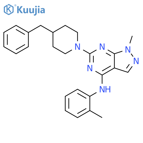 6-(4-benzylpiperidin-1-yl)-1-methyl-N-(2-methylphenyl)-1H-pyrazolo3,4-dpyrimidin-4-amine structure