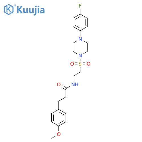N-(2-{4-(4-fluorophenyl)piperazin-1-ylsulfonyl}ethyl)-3-(4-methoxyphenyl)propanamide structure