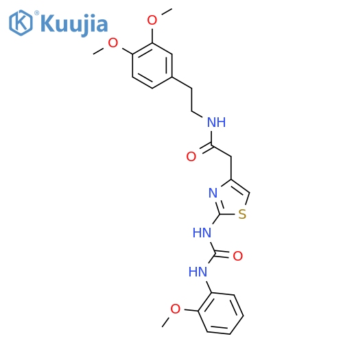 N-2-(3,4-dimethoxyphenyl)ethyl-2-(2-{(2-methoxyphenyl)carbamoylamino}-1,3-thiazol-4-yl)acetamide structure