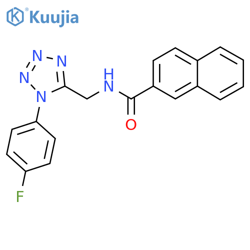 N-{1-(4-fluorophenyl)-1H-1,2,3,4-tetrazol-5-ylmethyl}naphthalene-2-carboxamide structure