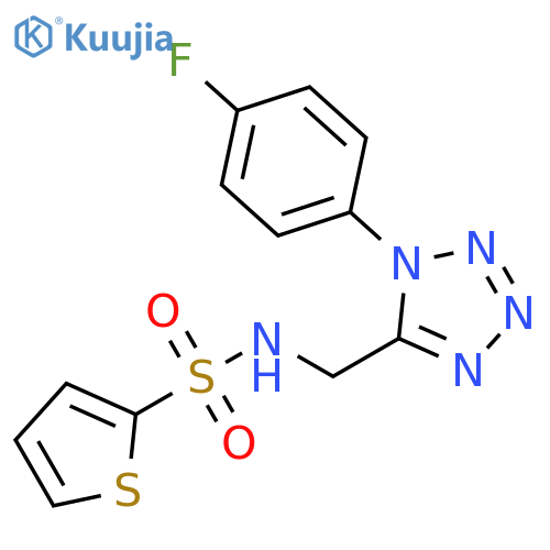 N-{1-(4-fluorophenyl)-1H-1,2,3,4-tetrazol-5-ylmethyl}thiophene-2-sulfonamide structure