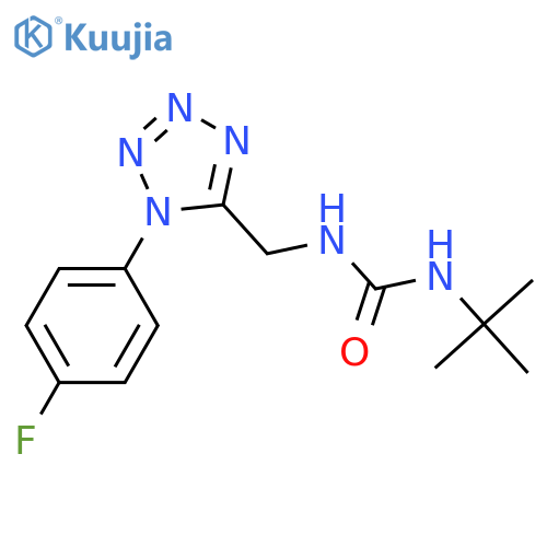 3-tert-butyl-1-{1-(4-fluorophenyl)-1H-1,2,3,4-tetrazol-5-ylmethyl}urea structure