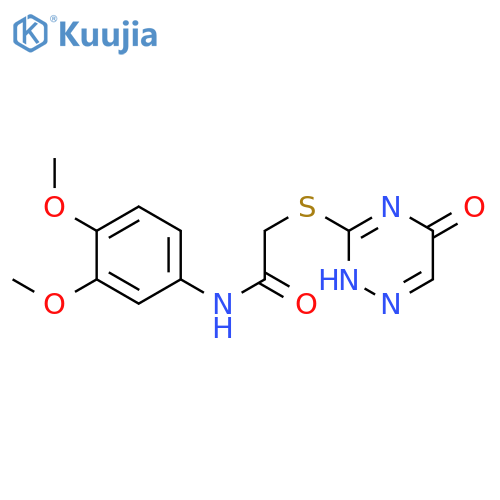 N-(3,4-dimethoxyphenyl)-2-(5-oxo-4,5-dihydro-1,2,4-triazin-3-yl)sulfanylacetamide structure