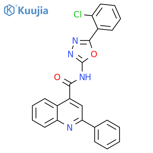 N-5-(2-chlorophenyl)-1,3,4-oxadiazol-2-yl-2-phenylquinoline-4-carboxamide structure