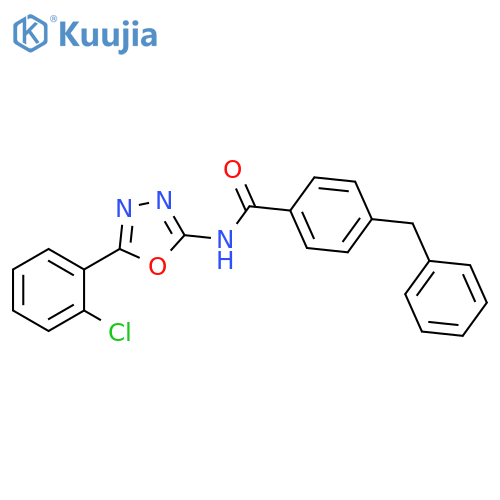 4-benzyl-N-5-(2-chlorophenyl)-1,3,4-oxadiazol-2-ylbenzamide structure