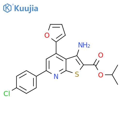 propan-2-yl 3-amino-6-(4-chlorophenyl)-4-(furan-2-yl)thieno2,3-bpyridine-2-carboxylate structure