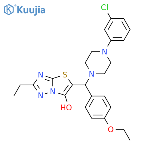 5-{4-(3-chlorophenyl)piperazin-1-yl(4-ethoxyphenyl)methyl}-2-ethyl-1,2,4triazolo3,2-b1,3thiazol-6-ol structure