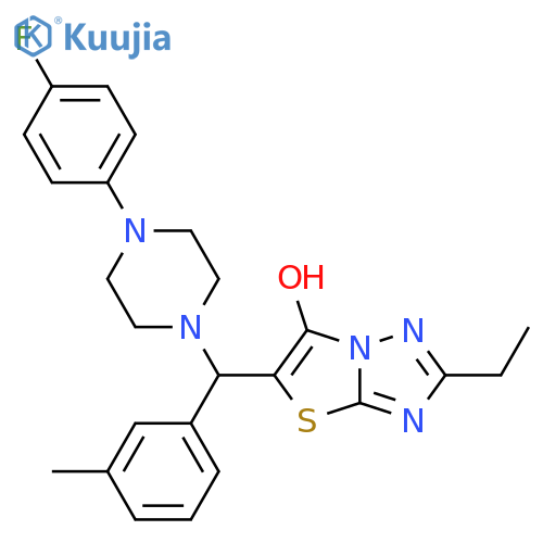 2-ethyl-5-{4-(4-fluorophenyl)piperazin-1-yl(3-methylphenyl)methyl}-1,2,4triazolo3,2-b1,3thiazol-6-ol structure