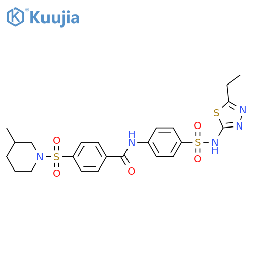 N-{4-(5-ethyl-1,3,4-thiadiazol-2-yl)sulfamoylphenyl}-4-(3-methylpiperidin-1-yl)sulfonylbenzamide structure