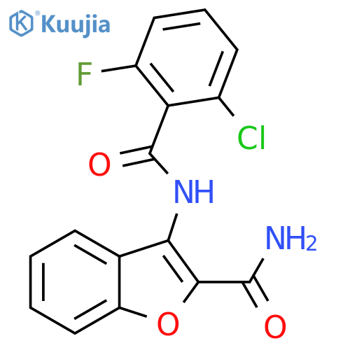 3-(2-chloro-6-fluorobenzamido)-1-benzofuran-2-carboxamide structure