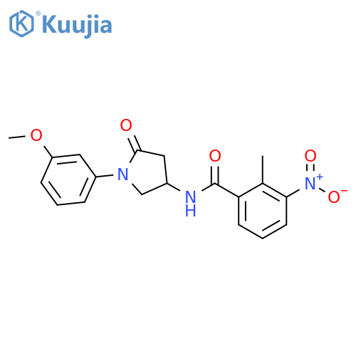 N-1-(3-methoxyphenyl)-5-oxopyrrolidin-3-yl-2-methyl-3-nitrobenzamide structure