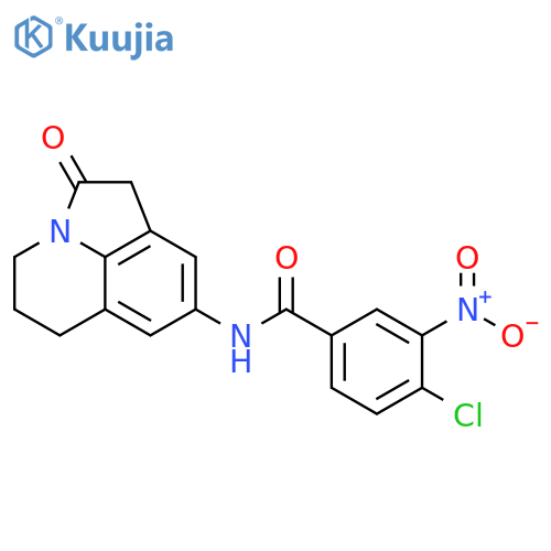 4-chloro-3-nitro-N-{2-oxo-1-azatricyclo6.3.1.0^{4,12}dodeca-4,6,8(12)-trien-6-yl}benzamide structure