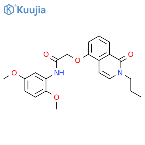 N-(2,5-dimethoxyphenyl)-2-(1-oxo-2-propyl-1,2-dihydroisoquinolin-5-yl)oxyacetamide structure