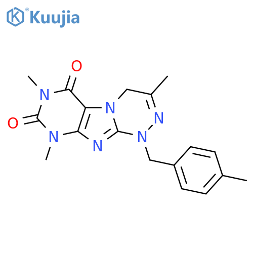 3,7,9-trimethyl-1-(4-methylphenyl)methyl-1H,4H,6H,7H,8H,9H-1,2,4triazino4,3-gpurine-6,8-dione structure