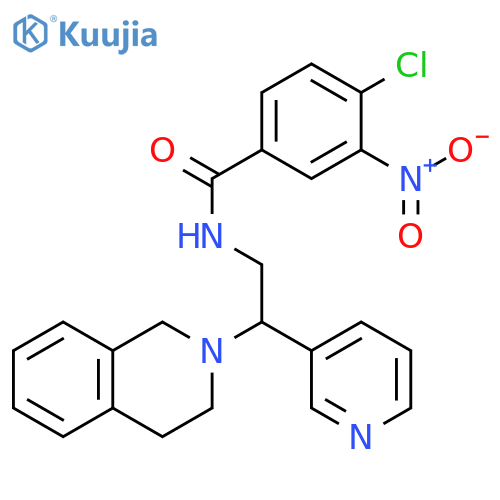 4-chloro-3-nitro-N-2-(pyridin-3-yl)-2-(1,2,3,4-tetrahydroisoquinolin-2-yl)ethylbenzamide structure