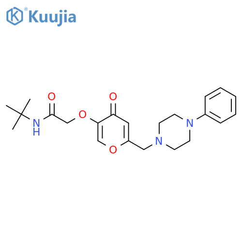 N-tert-butyl-2-({4-oxo-6-(4-phenylpiperazin-1-yl)methyl-4H-pyran-3-yl}oxy)acetamide structure