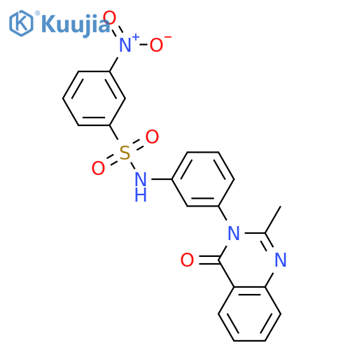 N-3-(2-methyl-4-oxo-3,4-dihydroquinazolin-3-yl)phenyl-3-nitrobenzene-1-sulfonamide structure