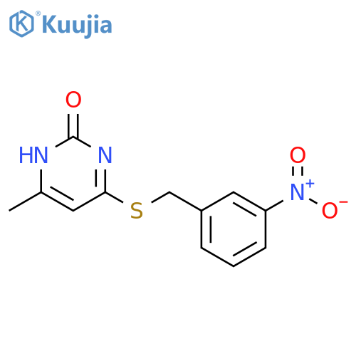 6-methyl-4-{(3-nitrophenyl)methylsulfanyl}-1,2-dihydropyrimidin-2-one structure