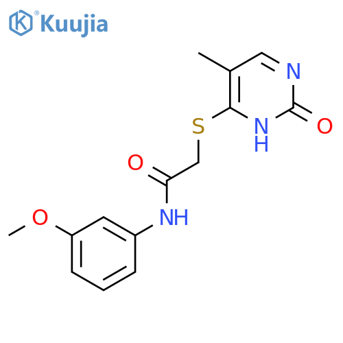 N-(3-methoxyphenyl)-2-(5-methyl-2-oxo-1,2-dihydropyrimidin-4-yl)sulfanylacetamide structure