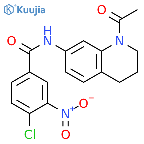 N-(1-acetyl-1,2,3,4-tetrahydroquinolin-7-yl)-4-chloro-3-nitrobenzamide structure