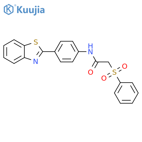 2-(benzenesulfonyl)-N-4-(1,3-benzothiazol-2-yl)phenylacetamide structure