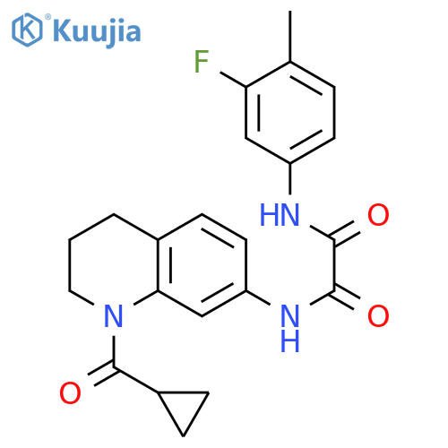 N-(1-cyclopropanecarbonyl-1,2,3,4-tetrahydroquinolin-7-yl)-N'-(3-fluoro-4-methylphenyl)ethanediamide structure