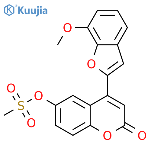 4-(7-methoxy-1-benzofuran-2-yl)-2-oxo-2H-chromen-6-yl methanesulfonate structure