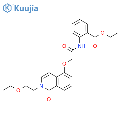 ethyl 2-(2-{2-(2-ethoxyethyl)-1-oxo-1,2-dihydroisoquinolin-5-yloxy}acetamido)benzoate structure