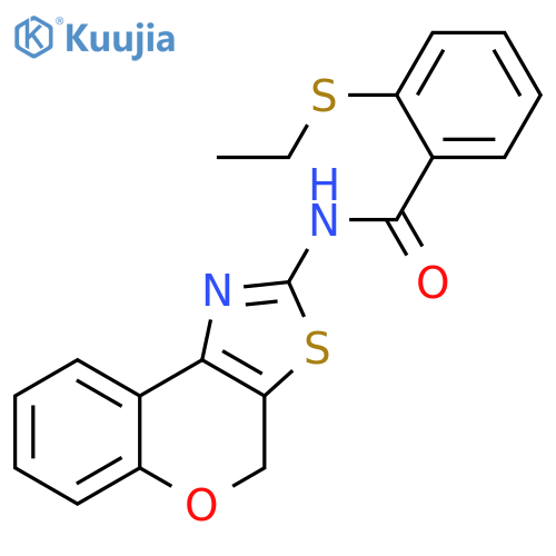 N-{4H-chromeno4,3-d1,3thiazol-2-yl}-2-(ethylsulfanyl)benzamide structure