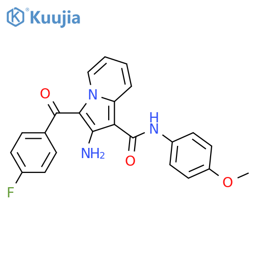 2-amino-3-(4-fluorobenzoyl)-N-(4-methoxyphenyl)indolizine-1-carboxamide structure