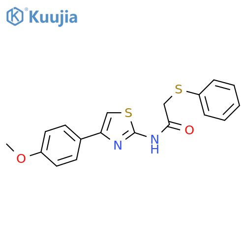 N-4-(4-methoxyphenyl)-1,3-thiazol-2-yl-2-(phenylsulfanyl)acetamide structure