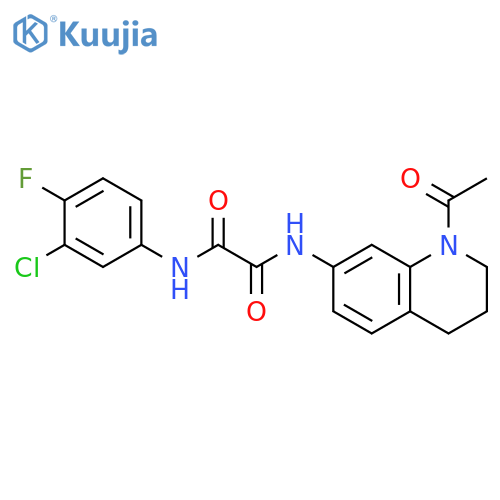 N-(1-acetyl-1,2,3,4-tetrahydroquinolin-7-yl)-N'-(3-chloro-4-fluorophenyl)ethanediamide structure