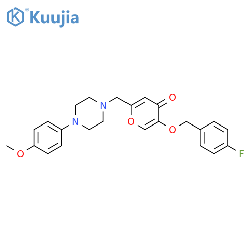 5-(4-fluorophenyl)methoxy-2-{4-(4-methoxyphenyl)piperazin-1-ylmethyl}-4H-pyran-4-one structure