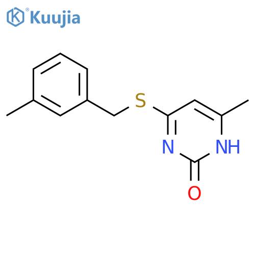6-methyl-4-{(3-methylphenyl)methylsulfanyl}-1,2-dihydropyrimidin-2-one structure