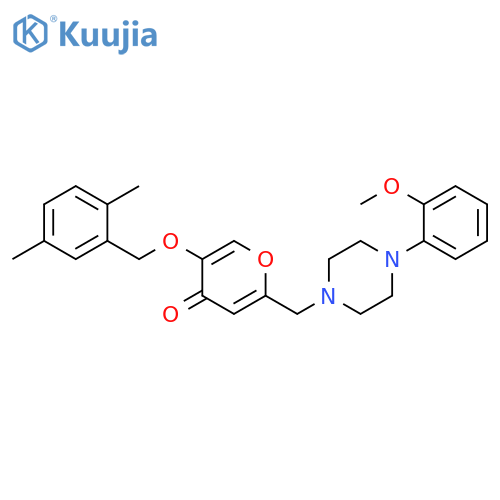5-(2,5-dimethylphenyl)methoxy-2-{4-(2-methoxyphenyl)piperazin-1-ylmethyl}-4H-pyran-4-one structure