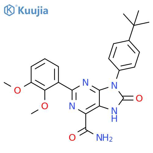 9-(4-tert-butylphenyl)-2-(2,3-dimethoxyphenyl)-8-oxo-8,9-dihydro-7H-purine-6-carboxamide structure