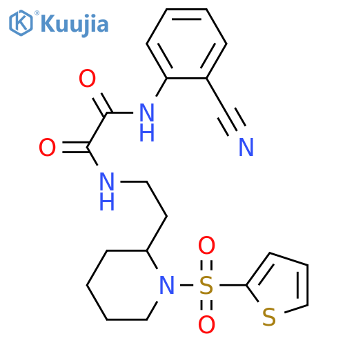 N'-(2-cyanophenyl)-N-{2-1-(thiophene-2-sulfonyl)piperidin-2-ylethyl}ethanediamide structure
