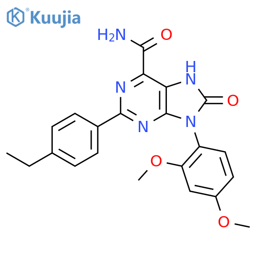 9-(2,4-dimethoxyphenyl)-2-(4-ethylphenyl)-8-oxo-8,9-dihydro-7H-purine-6-carboxamide structure