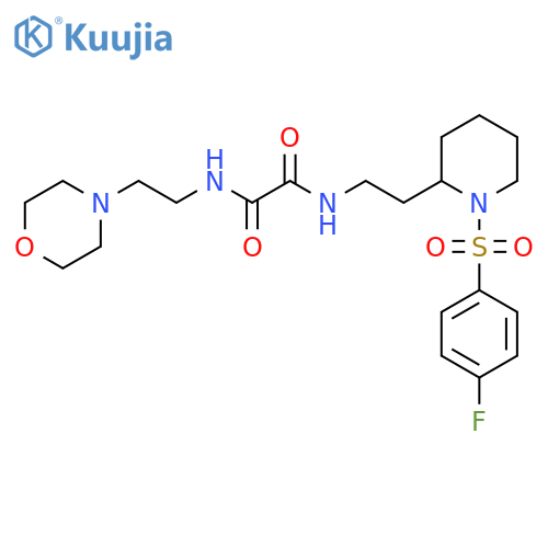 N-{2-1-(4-fluorobenzenesulfonyl)piperidin-2-ylethyl}-N'-2-(morpholin-4-yl)ethylethanediamide structure
