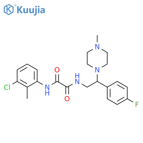 N-(3-chloro-2-methylphenyl)-N'-2-(4-fluorophenyl)-2-(4-methylpiperazin-1-yl)ethylethanediamide structure