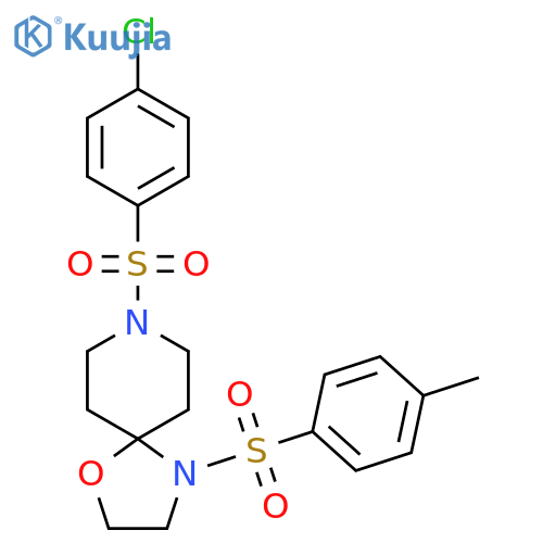 8-(4-chlorobenzenesulfonyl)-4-(4-methylbenzenesulfonyl)-1-oxa-4,8-diazaspiro4.5decane structure
