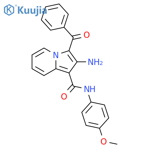 2-amino-3-benzoyl-N-(4-methoxyphenyl)indolizine-1-carboxamide structure