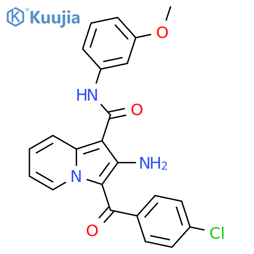 2-amino-3-(4-chlorobenzoyl)-N-(3-methoxyphenyl)indolizine-1-carboxamide structure