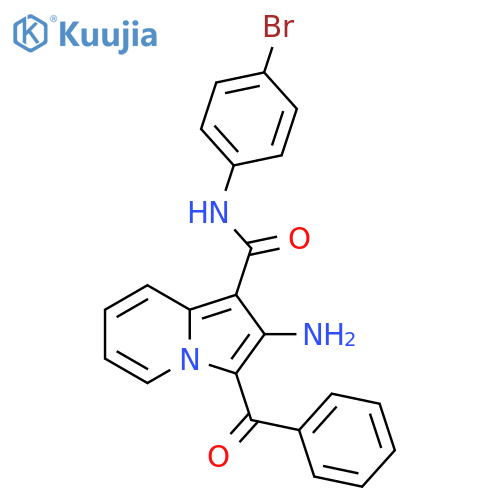 2-amino-3-benzoyl-N-(4-bromophenyl)indolizine-1-carboxamide structure