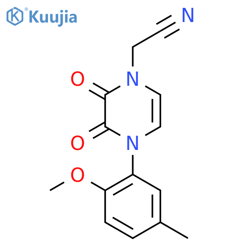 2-4-(2-methoxy-5-methylphenyl)-2,3-dioxo-1,2,3,4-tetrahydropyrazin-1-ylacetonitrile structure