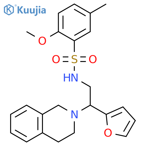 N-2-(furan-2-yl)-2-(1,2,3,4-tetrahydroisoquinolin-2-yl)ethyl-2-methoxy-5-methylbenzene-1-sulfonamide structure