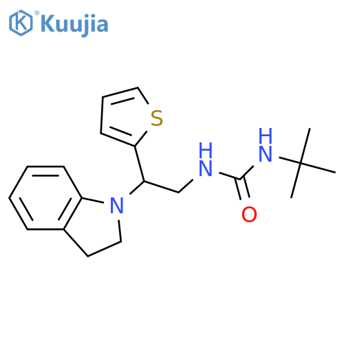 3-tert-butyl-1-2-(2,3-dihydro-1H-indol-1-yl)-2-(thiophen-2-yl)ethylurea structure